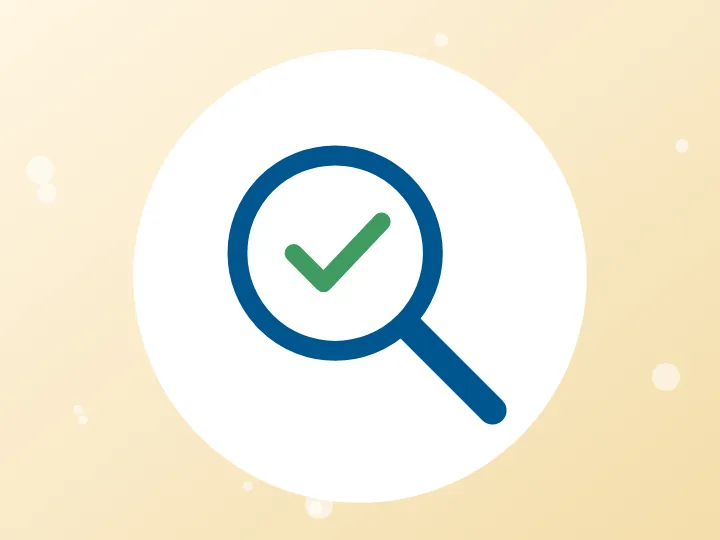 Illustrated magnifying glass representing research