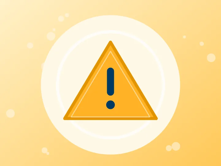 Illustrated warning triangle representing allergen information
