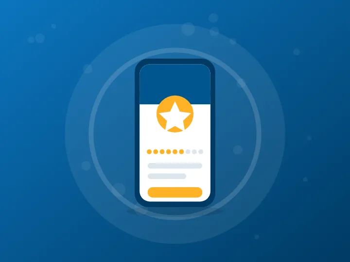 Illustrated smartphone showing a rewards star