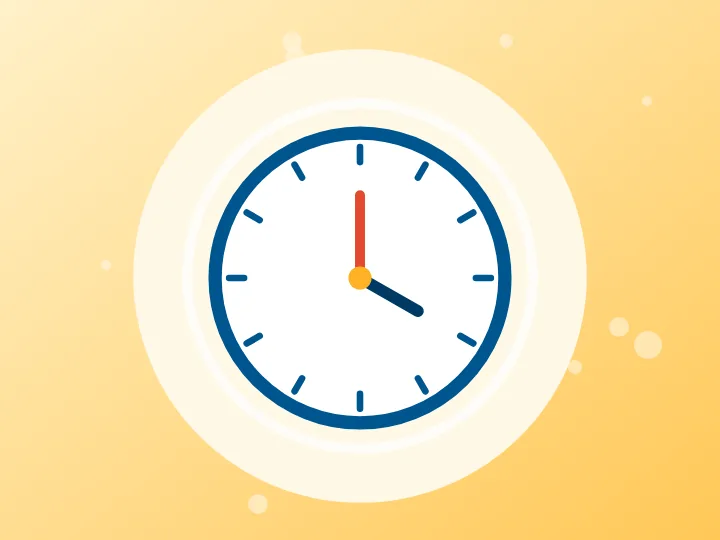 Illustrated clock representing breakfast serving times