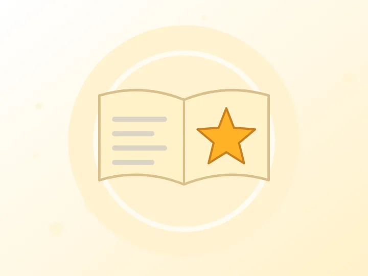 Illustrated book with a star representing history and facts