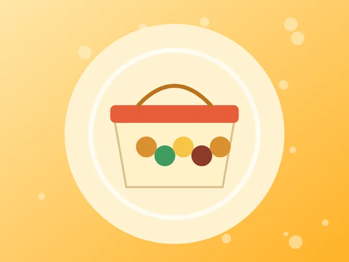 Illustrated hot food takeaway box