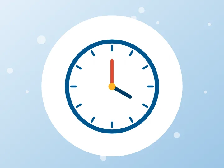 Illustrated clock for the Greggs hours category