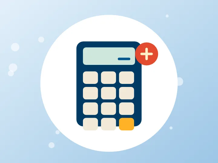 Illustrated calculator representing calorie planning