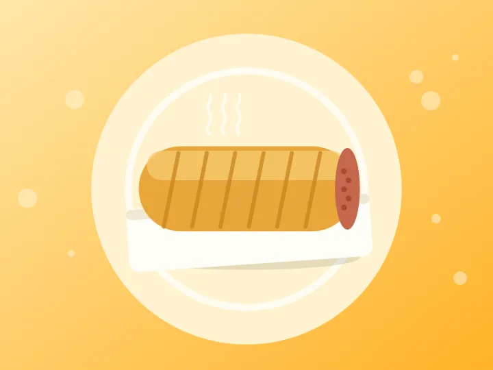 Illustration of a sausage roll for the menu prices category