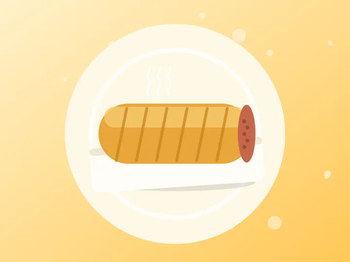 Illustration of a golden sausage roll