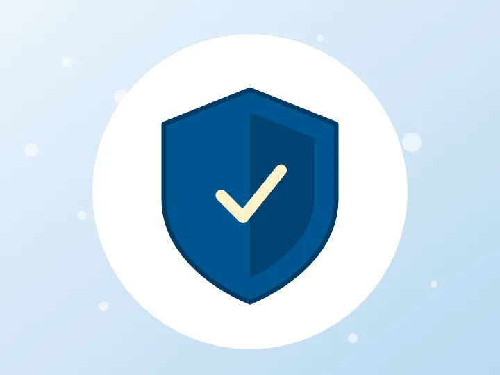 Illustrated shield with a check mark representing dietary checks