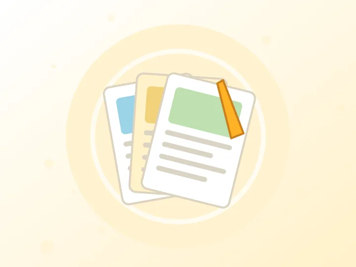 Illustrated documents representing a nutritional guide