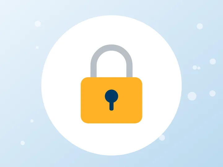 Illustrated padlock representing privacy