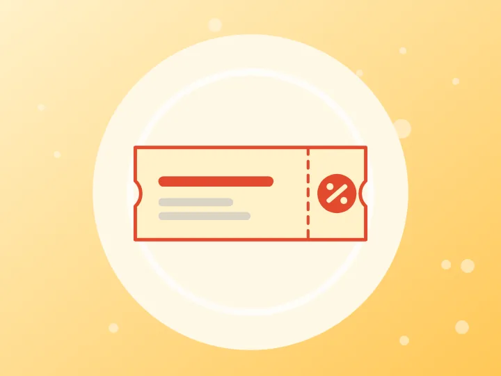 Illustrated discount coupon representing promo codes